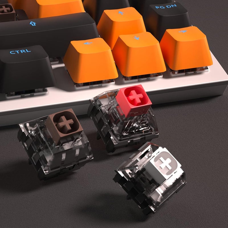 KAILH مفاتيح ميكانيكية 5 دبابيس V2 بيضاء بنية حمراء للوحة مفاتيح الألعاب (90 قطعة، صندوق V2 أبيض) - Image 4